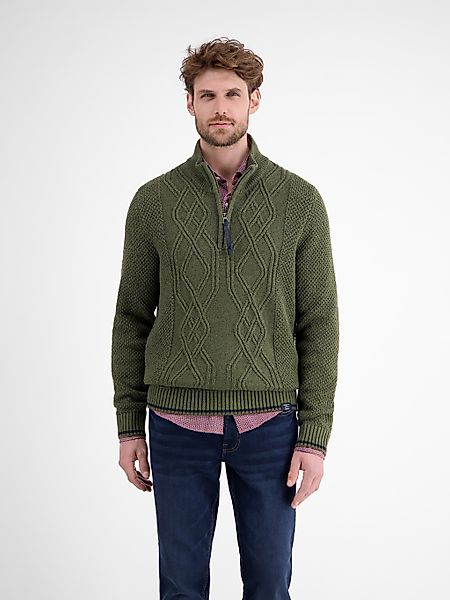 LERROS Strickpullover "LERROS Strickpullover mit Zopfmuster und Troyerkrage günstig online kaufen