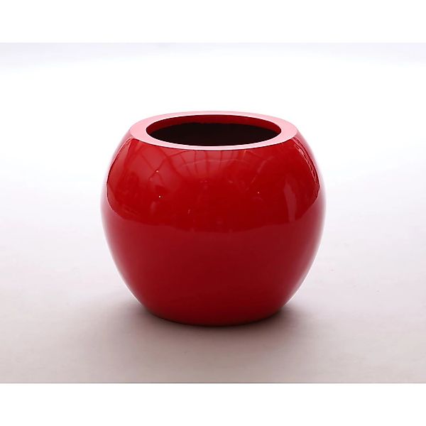 Elegant Einrichten Pflanzkübel Fiberglas Ball D40xH32cm Hochglanz-Rot günstig online kaufen