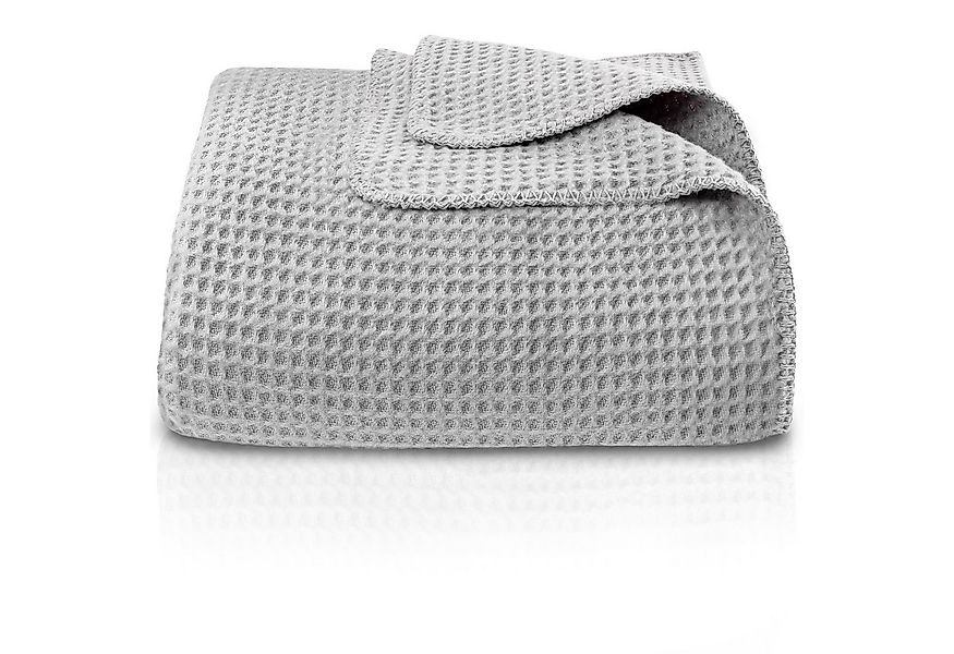 Wohndecke Waffelpique aus Baumwolle – Kuscheldecke Baumwolldecke Sofa Überw günstig online kaufen