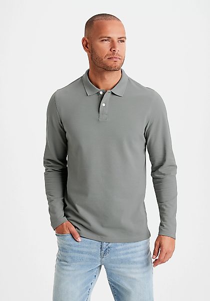 Beachtime Langarm-Poloshirt aus Baumwoll-Piqué - mit Knopfleiste günstig online kaufen