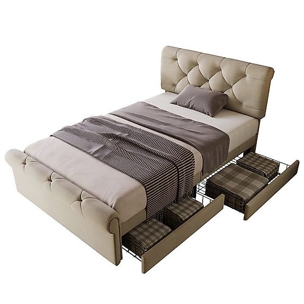 Flieks Polsterbett, Einzelbett Stauraumbett mit 2 günstig online kaufen