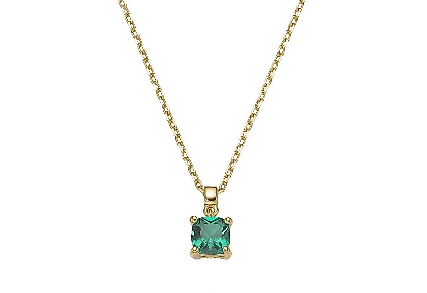 Smart Jewel Kette mit Anhänger Anhänger mit grünem Zirkonia, vergoldet, Sil günstig online kaufen