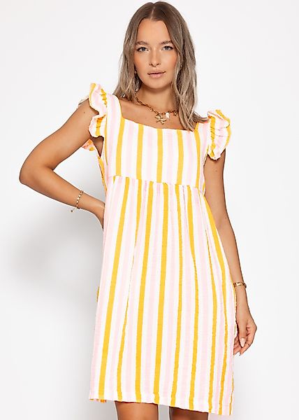 SASSYCLASSY Minikleid Gestreiftes Musselinkleid Damen Kleid günstig online kaufen