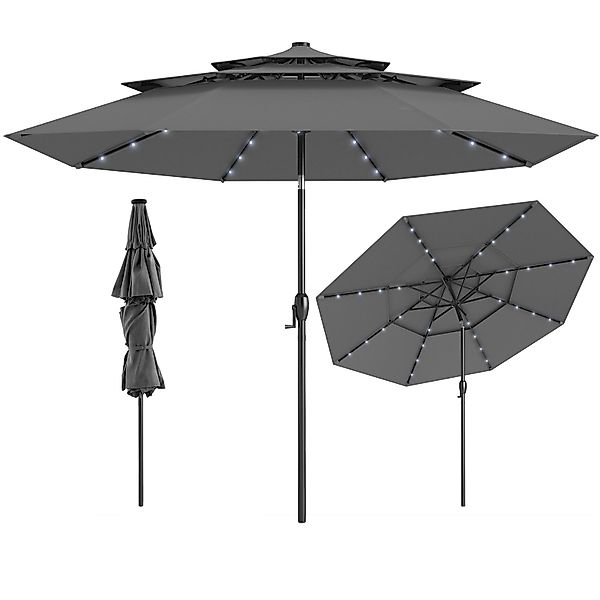 COSTWAY Sonnenschirm, Ø297cm Balkonschirm mit 32 günstig online kaufen
