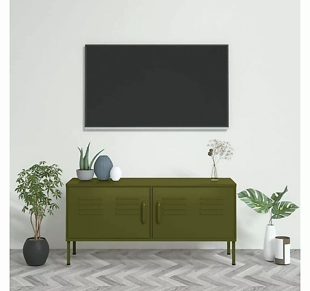 vidaXL TV-Schrank TV-Schrank Olivgrün 105x35x50 cm Stahl Lowboard günstig online kaufen