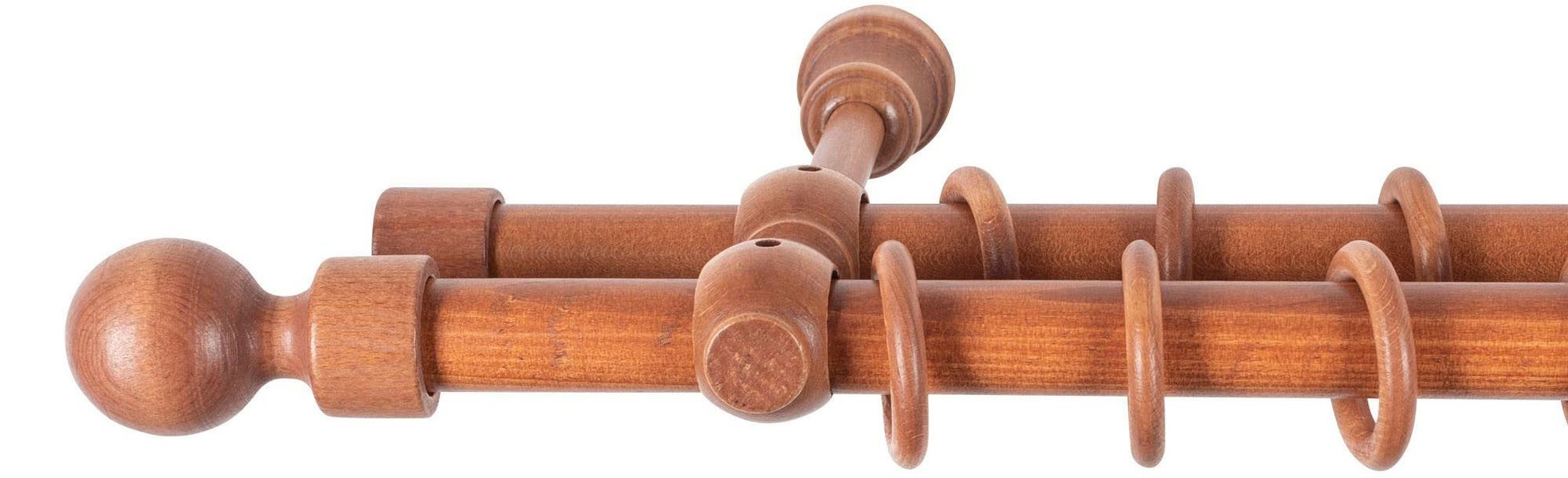 SN DECO GROUP Gardinenstange "Giro" 2 läufig-läufig Fixmaß 28 mm, Holz, ver günstig online kaufen