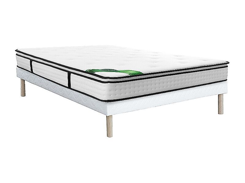 Set 140 x 190 cm - Boxspringbett + Taschenfederkernmatratze 7 Zonen mit int günstig online kaufen