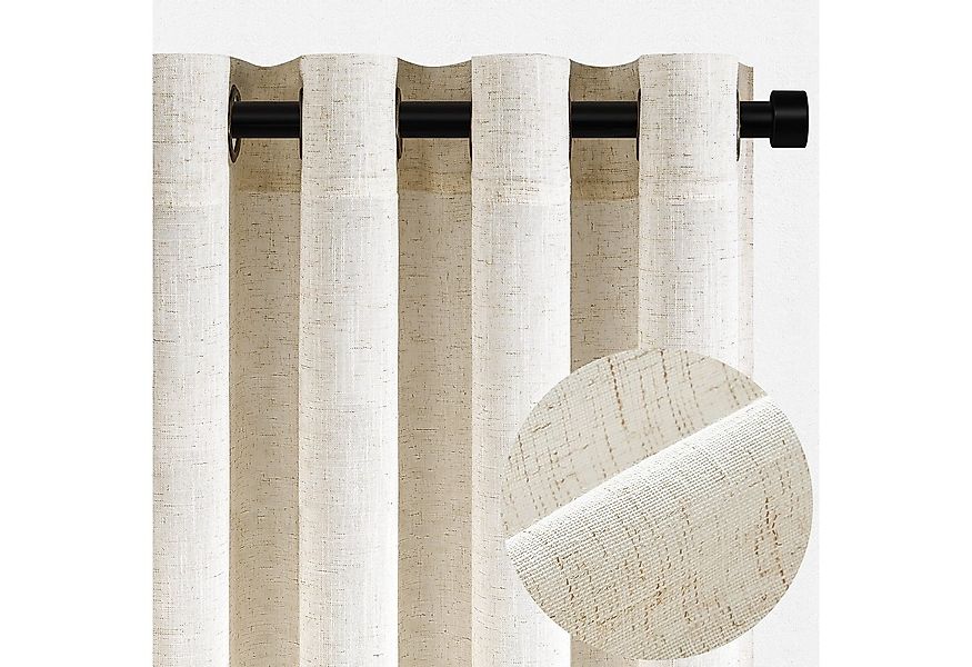 Topfinel Gardine Leinen Vorhänge Stores Gardinen mit Ösen für Wohnzimmer Bo günstig online kaufen