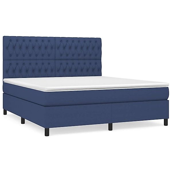 vidaXL Boxspringbett mit Matratze Blau 180x200 cm Stoff 3142039 günstig online kaufen