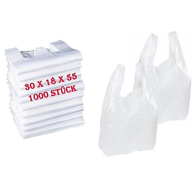 Lauroo Tragetasche Hemdchentragetaschen Weiß 30x18x55 cm – 1000 Stück (1000 günstig online kaufen