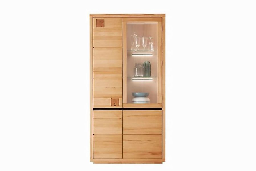 Main Möbel Vitrine Vitrine Schrank 103x205cm Kernbuche geölt Bergamo günstig online kaufen