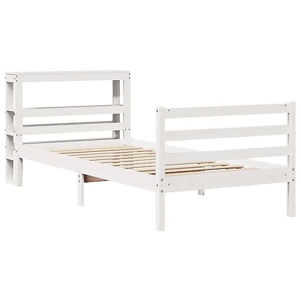 vidaXL Massivholzbett ohne Matratze Weiß 75x190 cm Kiefernholz 3305811 günstig online kaufen