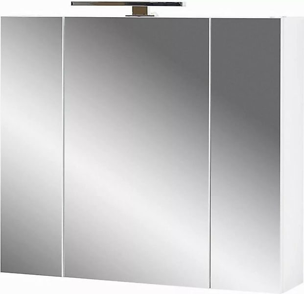 freiraum Spiegelschrank 391 (BxHxT: 76x71x23 cm) in weiss mit 3 Türen und 6 günstig online kaufen