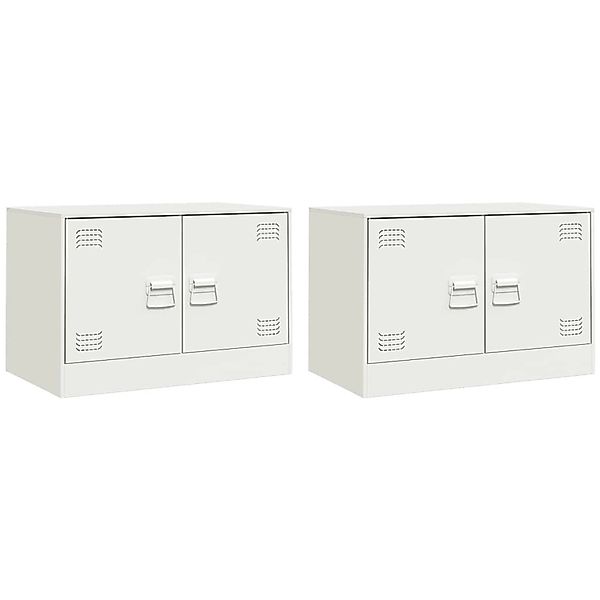 vidaXL TV-Schränke 2 Stk Weiß 67x39x44 cm Stahl 841642 günstig online kaufen