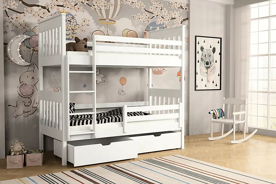 Deine Möbel 24 Etagenbett Hochbett Kinderbett AGATHE für 2 Kinder 90x200 WE günstig online kaufen