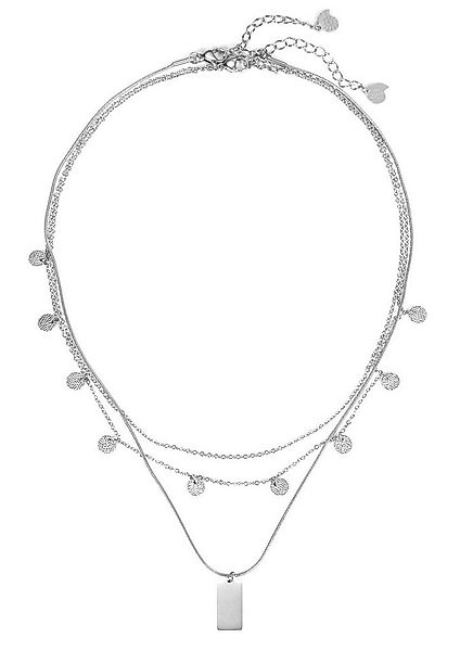 Hey Happiness Charm-Ketten-Set 2er Damen Layer mehrreihig, 18K Roségold Ver günstig online kaufen