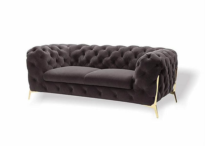 JVmoebel Sofa Chesterfield Samt Designer Sofa 2 Sitzer Couch Textil Samt Ga günstig online kaufen