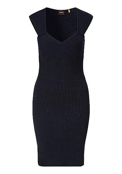 BOSS ORANGE Strickkleid "Foberts Premium Damenmode" Ohne Taschen in Rippopt günstig online kaufen