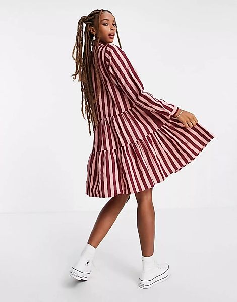 Vero Moda – Gestuftes Minikleid mit Streifenmuster-Mehrfarbig günstig online kaufen