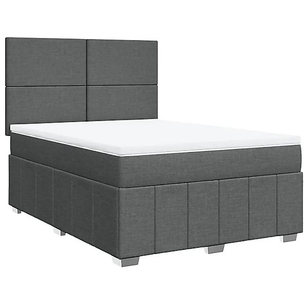 vidaXL Boxspringbett mit Matratze Dunkelgrau 140x200 cm Stoff 3293985 günstig online kaufen
