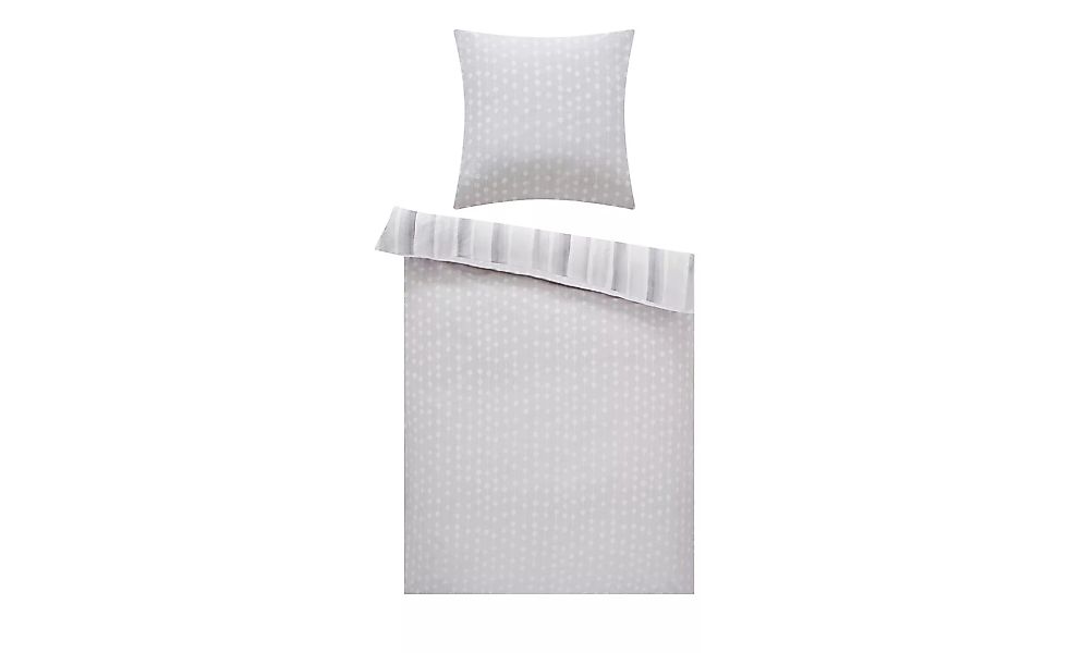 LAVIDA Renforcé-Bettwäsche  Streifen und Punkte - grau - 100% Baumwolle - 1 günstig online kaufen