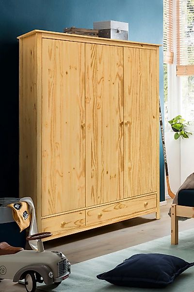 Möbilia Kleiderschrank 1 Stk. tlg. gefertigt aus massivem Kiefernholz günstig online kaufen