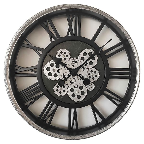 GLOBO LIGHTING Wanduhr ZALETTI, Schwarz, Silbergrau, günstig online kaufen