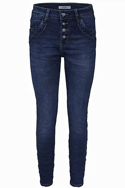 Jewelly Regular-fit-Jeans Jeans, Stretch Jeans Five-Pocket im Crash-Look günstig online kaufen