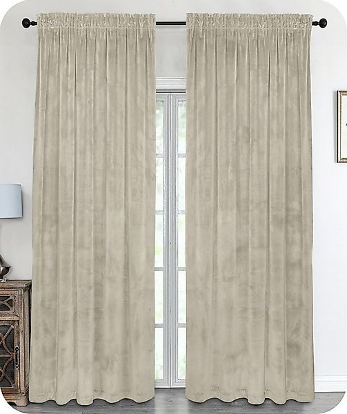 Beautex Verdunkelungsvorhang Samt Vorhang Kräuselband U-Band Gardine Velvet günstig online kaufen