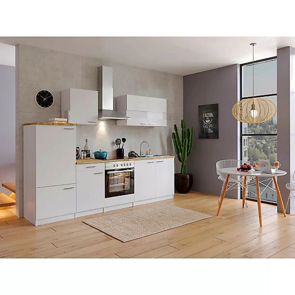 Respekta Küchenzeile KB270WWC 270 cm Weiß günstig online kaufen