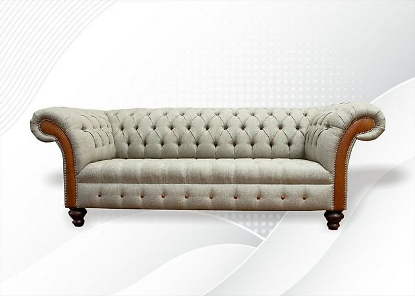 JVmoebel Chesterfield-Sofa Chesterfield Sofa hochwertig massiv Holz Handarb günstig online kaufen