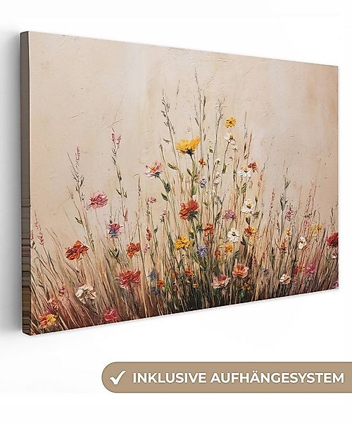 OneMillionCanvasses® Leinwandbild Wildblumen - Pinselstriche - Ruhig, Fotod günstig online kaufen