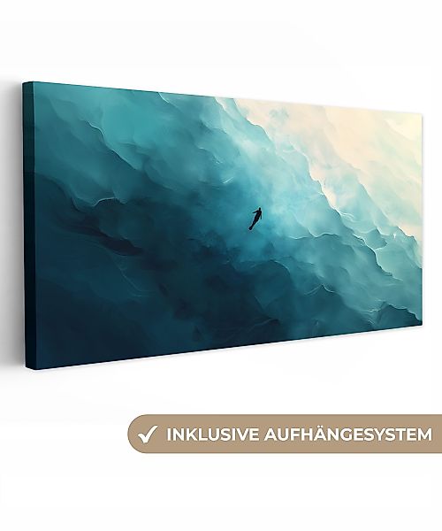 OneMillionCanvasses® Leinwandbild Panorama Meer - Silhouette günstig online kaufen