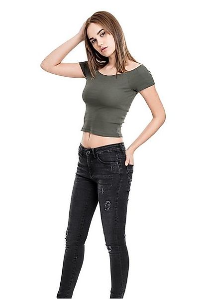 URBAN CLASSICS T-Shirt TB1500 - Ladies Off Shoulder Rib Tee olive S günstig online kaufen