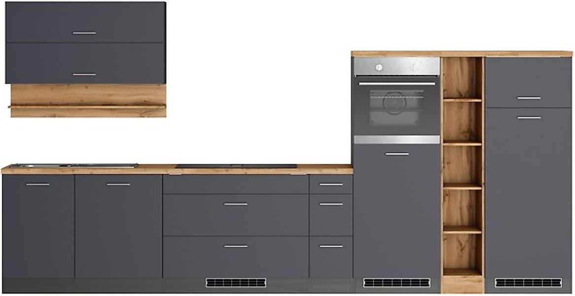 KOCHSTATION Küchenzeile »KS-Milan, optional mit Muldenlüfter« Breite 390 cm günstig online kaufen