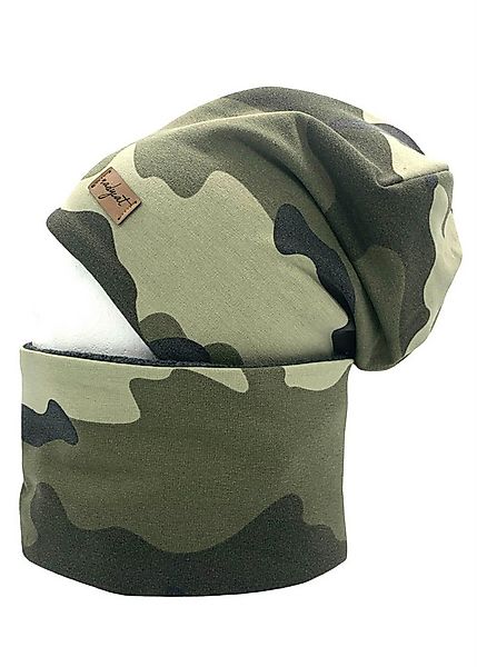 nadycat Beanie CAMOUFLAGE grün (2-St., Beanie mit passendem Loop) handgefer günstig online kaufen