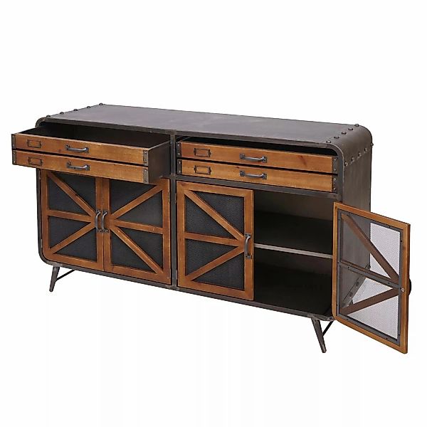 MCW Sideboard F91 80x126x38cm Braun-schwarz günstig online kaufen