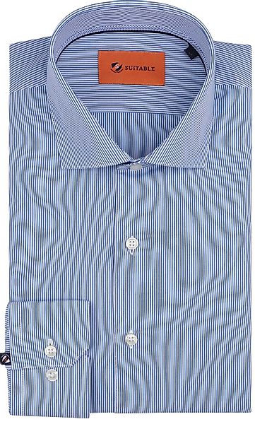 Suitable Hemd Streifen Blau - Größe 38 günstig online kaufen