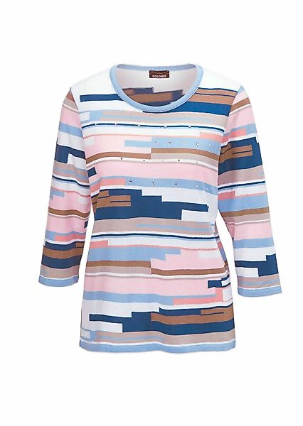 GOLDNER Rundhalspullover "Weicher Pullover mit hochwertiger Intarsie" günstig online kaufen