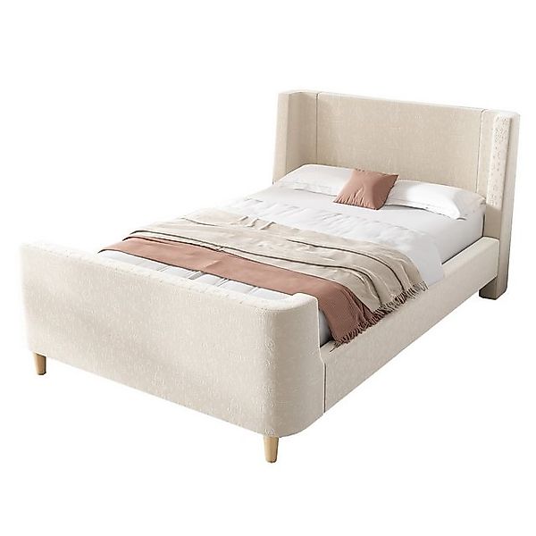 HAUSS SPOLE Polsterbett 90x200 cm Kinderbett mit kosmischem Muster, Beige, günstig online kaufen