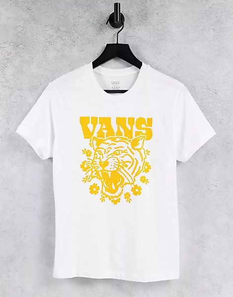 Vans – Floral Tiger – T-Shirt in Weiß günstig online kaufen
