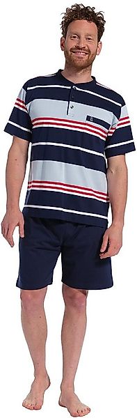 Robson Schlafanzug Herren Shorty mit Knopfleiste (2 tlg) Baumwolle günstig online kaufen