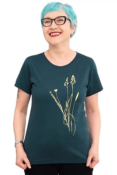 Fair-trade-frauenshirt "Brandenburger Naturwiese" - Made In Kenia - Dunkelg günstig online kaufen