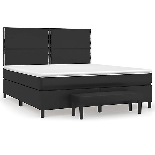 vidaXL Boxspringbett mit Matratze Schwarz 160x200 cm Kunstleder 3137611 günstig online kaufen