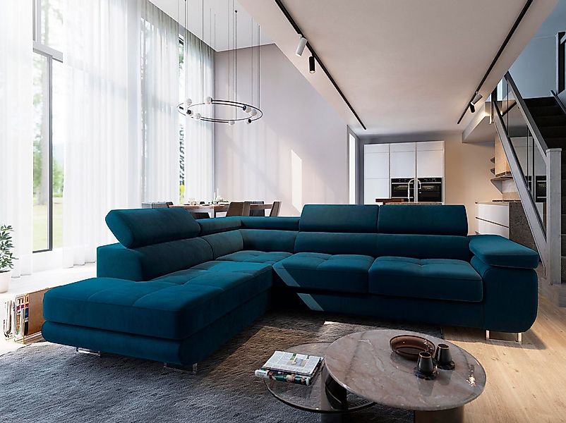 Masseno Ecksofa SELVA mit Schlaffunktion L-Form, Sofa mit Bettkasten günstig online kaufen