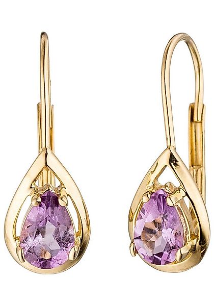 JOBO Paar Ohrhänger, Tropfen 333 Gold mit Amethyst günstig online kaufen
