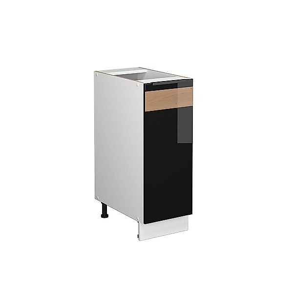 Vicco Midischrank Fame-Line, Schwarz-Eiche Hochglanz/Weiß, 30x81.6cm günstig online kaufen