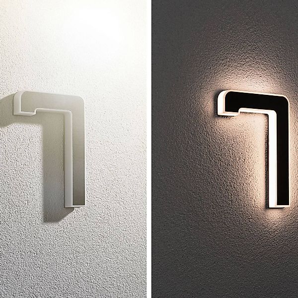 Paulmann LED Außen-Wandleuchte "Solar Hausnummer" LED-Modul 1 Stk. Warmweiß günstig online kaufen