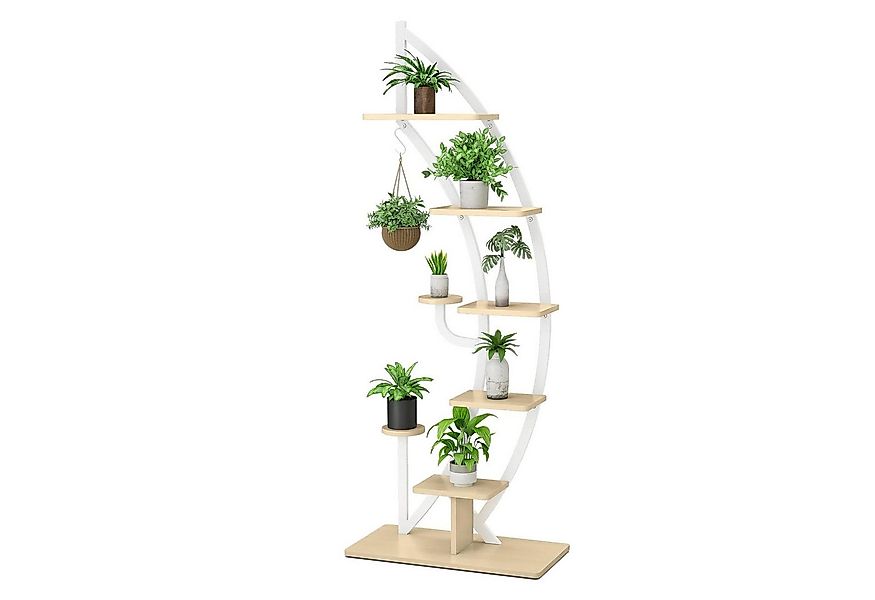 COSTWAY Blumenständer (1 St), 6-stufig, mit 2 Ablagen, Haken & Kippschutz günstig online kaufen