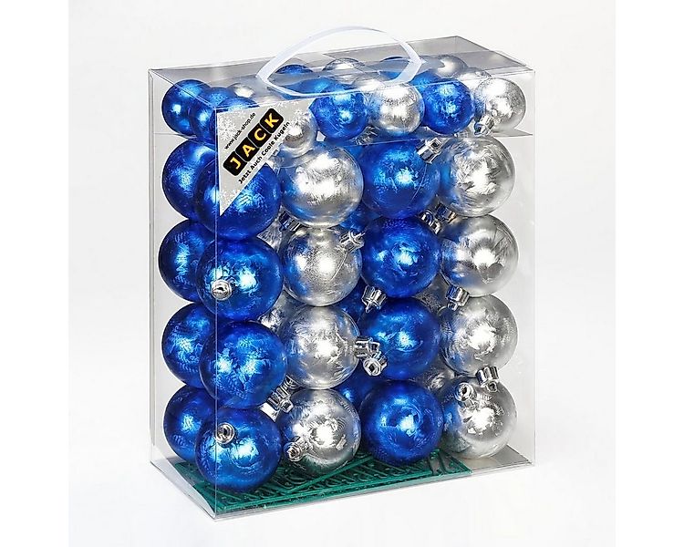 JACK Christbaumschmuck JACK by Inge 50x Kunststoff Kugeln Eislack Blau Silb günstig online kaufen